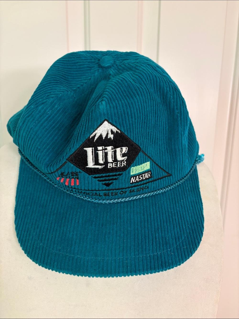 Lite Beer Teal Corduroy Hat with Badge - Unbranded/Nastar